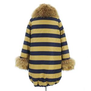 Diagram GRACE CONTINENTAL ダウンジャケット 上着 長袖 ボリューム襟 ファー ボーダー ベージュ 紺 ネイビー 36 アウター