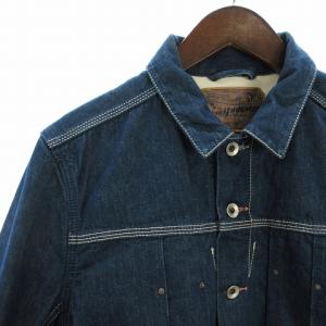 DIESEL JUZICON デニムジャケット 長袖 フロントボタン ステッチ コットン 青 ブルー L