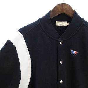 Maison Kitsuné 18SS ブルゾン スウェット 長袖 コットン フロントボタン ワッペン KMK-2801-A ネイビー M
