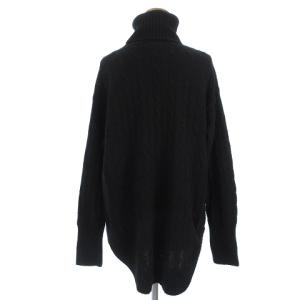 POLO RALPH LAUREN セーター 長袖 タートルネック ケーブル リブ ラウンド スリット ウール カシミヤ混 ブラック M