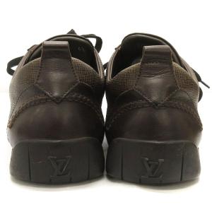 LOUIS VUITTON タイガ スニーカー ローカット ロゴ レースアップ レザー 茶 ブラウン 6.5 靴 シューズ IBO15