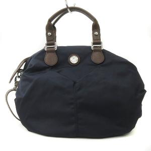 Orobianco ショルダーバッグ ハンド 2WAY クロスボディ リボン ナイロン ネイビー カバン