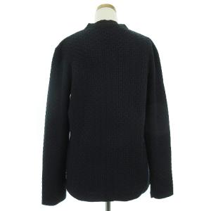 Salvatore Ferragamo カーディガン 上着 長袖 切替 前開き ボタン ネイビー S