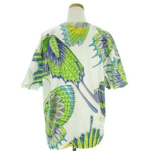 Salvatore Ferragamo Tシャツ カットソー 半袖 ラウンドネック 蝶柄 コットン マルチカラー M