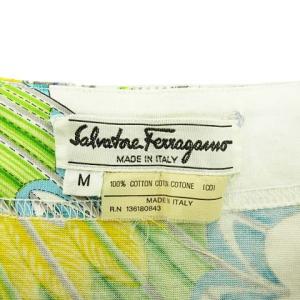 Salvatore Ferragamo Tシャツ カットソー 半袖 ラウンドネック 蝶柄 コットン マルチカラー M