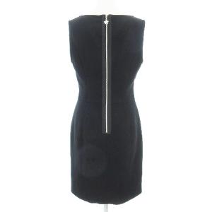 M'S GRACY ワンピース ひざ丈 ノースリーブ ステッチ 厚手 ブラック 38