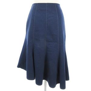 M'S GRACY フレアヘム スカート ひざ丈 イレギュラーヘム TD-917107 ネイビー系 36