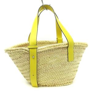 LOEWE 0010532695 かごバッグ スモール レザー ラフィア イエロー