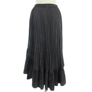 Diagram 美品 20AW プリーツスカート ロング 切替 光沢 ウエストゴム グレー 36