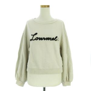 21SS トレーナー スウェット 長袖 クロップド クルーネック 裏毛 ロゴ 刺繍 アイボリー 36