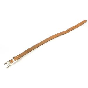 HERMES アピ レザー ブレスレット バングル 茶 ブラウン シルバー金具 AA
