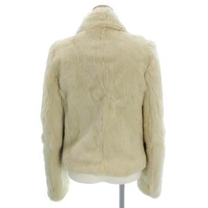 Theory 毛皮ジャケット シングル ラビットファー フロントフックボタン 324910L アイボリー