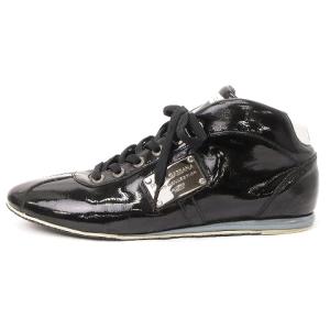 DOLCE&GABBANA スニーカー ハイカット エナメル ロゴ プレート ブラック 9