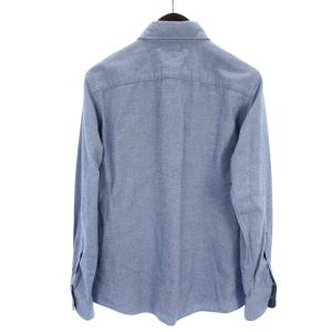 SHIPS シャツ ブラウス 長袖 胸ポケット コットン 無地 フロントボタン 60001WS ブルー M