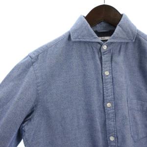 SHIPS シャツ ブラウス 長袖 胸ポケット コットン 無地 フロントボタン 60001WS ブルー M