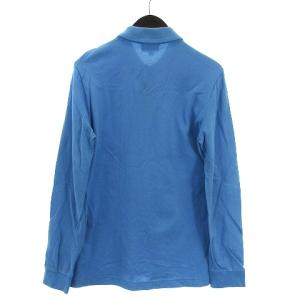 LACOSTE ポロシャツ 長袖 ワニ ワンポイント 鹿の子 コットン ブルー