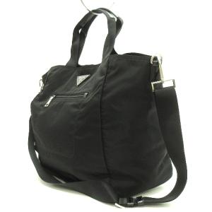 PRADA テスート 2way ショルダーバッグ 三角プレート ナイロン 黒