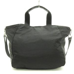 PRADA テスート 2way ショルダーバッグ 三角プレート ナイロン 黒