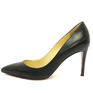 Christian Louboutin ピガール パンプス ポインテッドトゥ ハイヒール レザー ブラック 37
