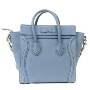 CELINE GA-5117 ラゲージ マイクロ ショルダーバッグ 2WAY レザー ライトブルー