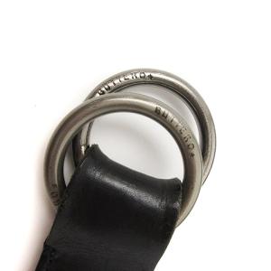 BUTTERO ベルト レザー ダブルリング バックル ロゴ 刻印 ブラック