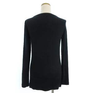 BRUNELLO CUCINELLI Tシャツ カットソー 長袖 Vネック コットン リブ ワンポイント ネイビー