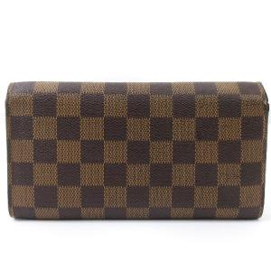 LOUIS VUITTON ダミエエベヌ ポルトフォイユ サラ 二つ折り ファスナー付き 長財布 N61734 ブラウン