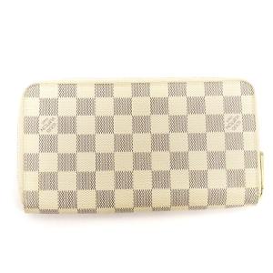 LOUIS VUITTON N60012 ダミエアズール ジッピーオーガナイザー ラウンドファスナー 長財布 白