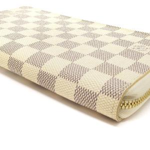 LOUIS VUITTON N60012 ダミエアズール ジッピーオーガナイザー ラウンドファスナー 長財布 白