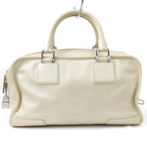 LOEWE アマソナ28 ハンドバッグ レザー アイボリー