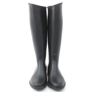 Salvatore Ferragamo ガンチーニ レインブーツ レザー バックファスナー 0560759 ブラック 7