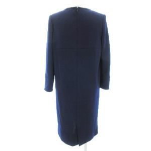 GIVENCHY ワンピース ひざ丈 長袖 ロゴ ポケット ウール ヴィンテージ ネイビー