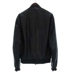 ARMANI JEANS シングルライダースジャケット 羊革 52 黒