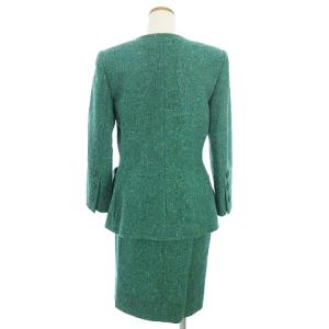 GIVENCHY ヴィンテージ スーツ セットアップ ノーカラージャケット シングル タイトスカート グリーン