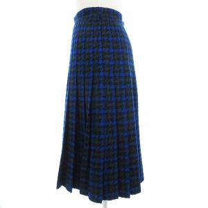 GIVENCHY スカート ミモレ丈 プリーツ ウール チェック ブルー
