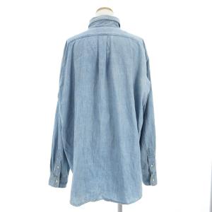 Shinzone ダディシャツ 長袖 レギュラーカラー ボタンダウン オーバーサイズ デニム ブルー