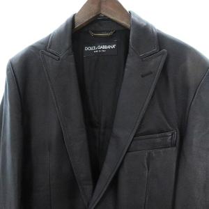 DOLCE&GABBANA テーラードジャケット ラムレザー 1B 48 ブラック