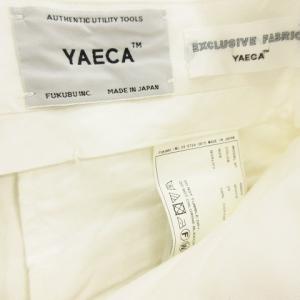 YAECA チノタックテーパードパンツ コットン 無地 ジッパーフライ 68602 白 ホワイト 28