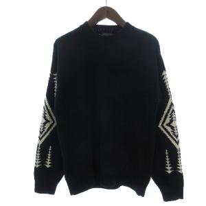 PENDLETON タグ付き LAMBS WOOL MOCKNECK SWEATER ジャガードセーター ニット 黒