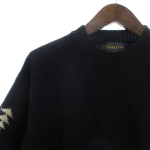 PENDLETON タグ付き LAMBS WOOL MOCKNECK SWEATER ジャガードセーター ニット 黒