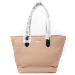 美品 ショルダー トートバッグ PXRU9419 レザー ピンクベージュ ブラック