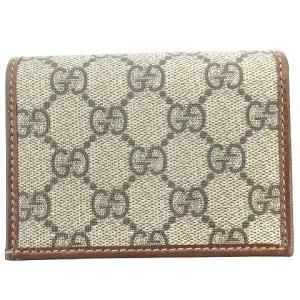 GUCCI 621887 ホースビット1955 GGスプリーム 二つ折り財布 茶