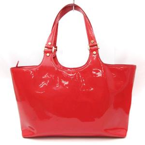 TORY BURCH トートバッグ エナメル パンチング ロゴ レッド