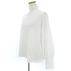 BEAMS BOY モックネック カットソー 長袖 ギャザー ロングスリーブ ホワイト