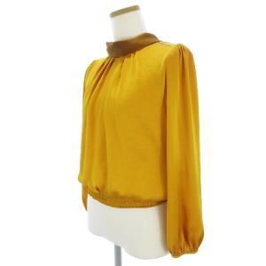 ANAYI 18AW シャツ ブラウス 長袖 リボン ギャザー マスタード 38