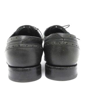 LOUIS VUITTON レザーシューズ ウイングチップ 外羽根 メダリオン 8 ブラック