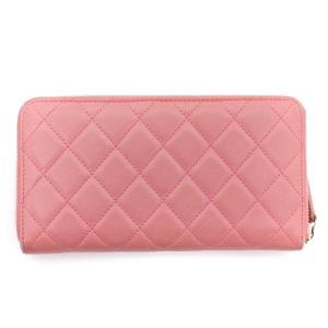 CHANEL マトラッセ ココマーク 長財布 ラムスキン ピンク