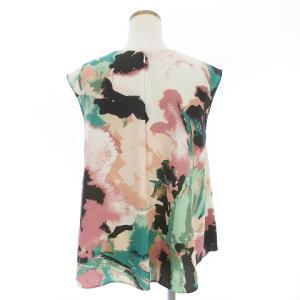 Diagram GRACE CONTINENTAL 美品 シャツ カットソー ノースリーブ 丸首 クルーネック シフォン 総柄 ピンク 38