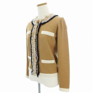 Chesty 18SS ツイード トリム カーディガン ニット 長袖 ベージュ F