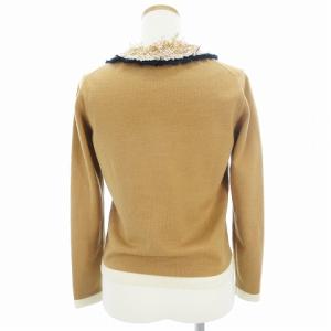 Chesty 18SS ツイード トリム カーディガン ニット 長袖 ベージュ F